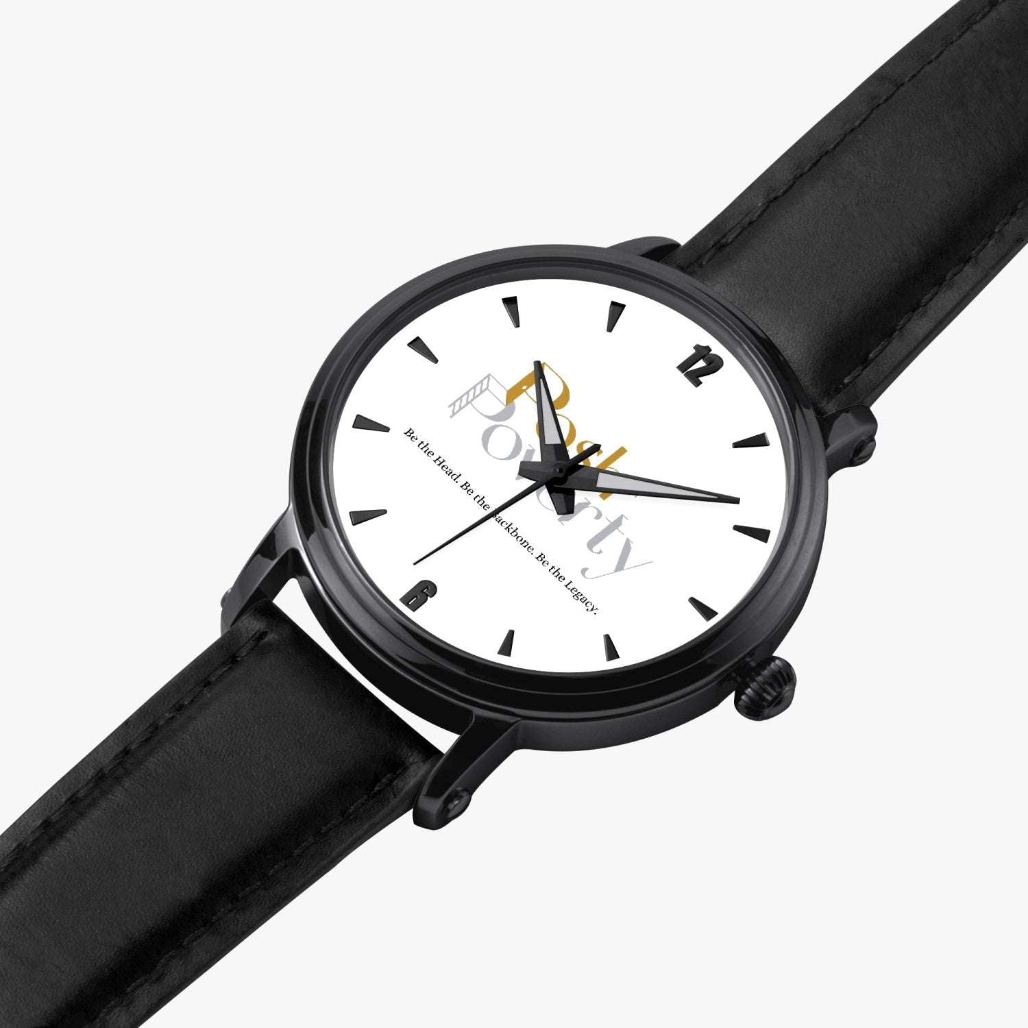 Posh Poverty 46mm Unisex Automatic Watch (Black)