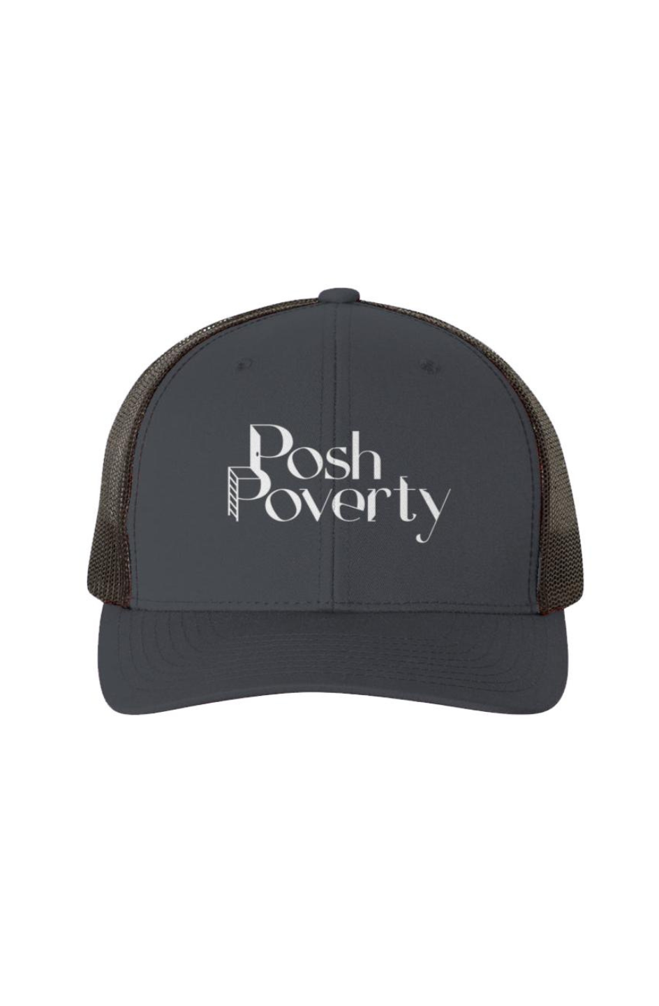 Posh Poverty Black Mesh Retro Trucker Cap