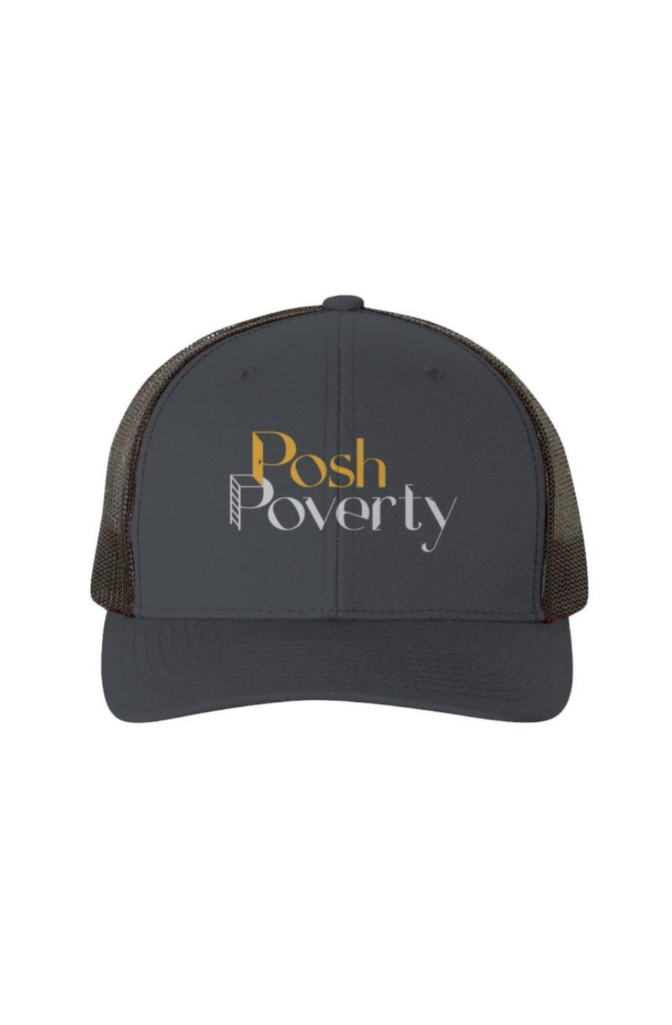 Posh Poverty Black Mesh Retro Trucker Cap