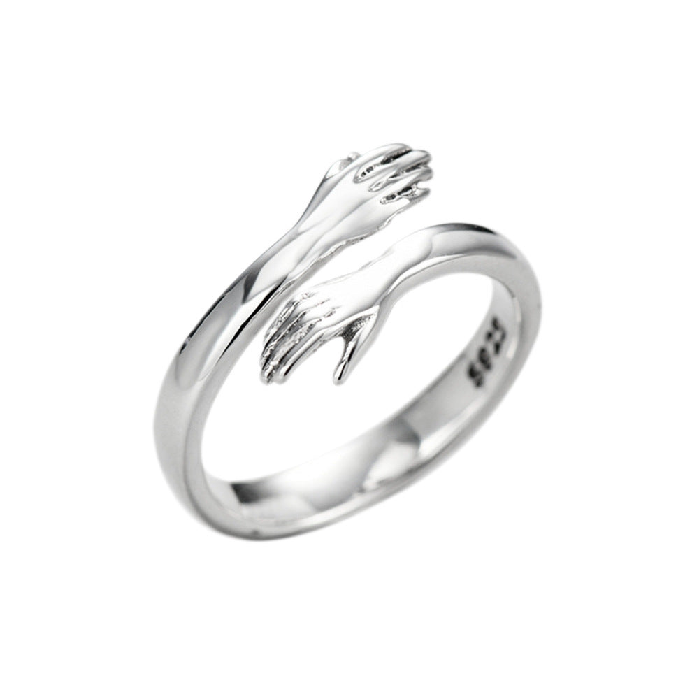 Love Hug Friendship 925 Sterling Silver Adjustable Ring