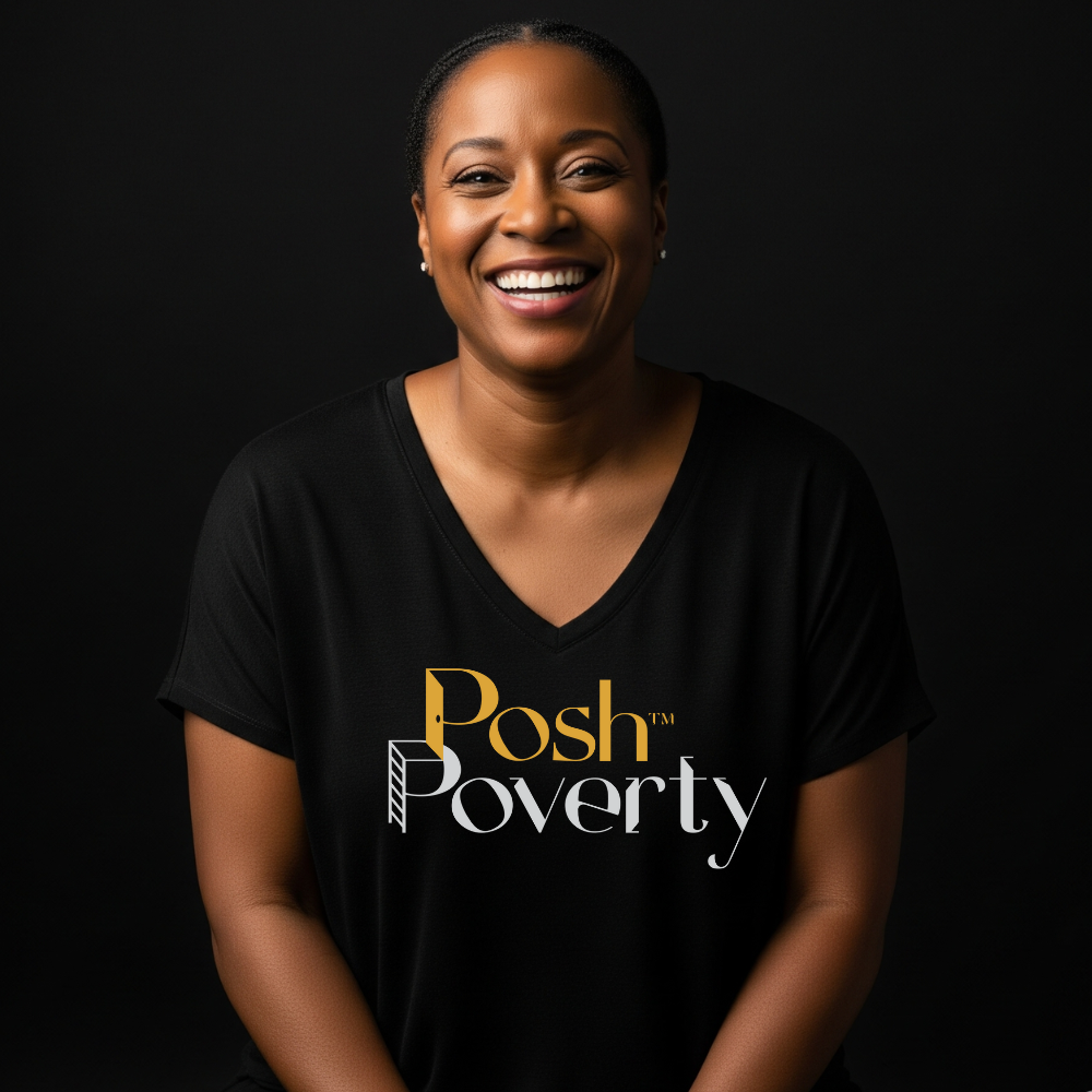 Posh Poverty Women’s Relaxed V-Neck T-Shirt