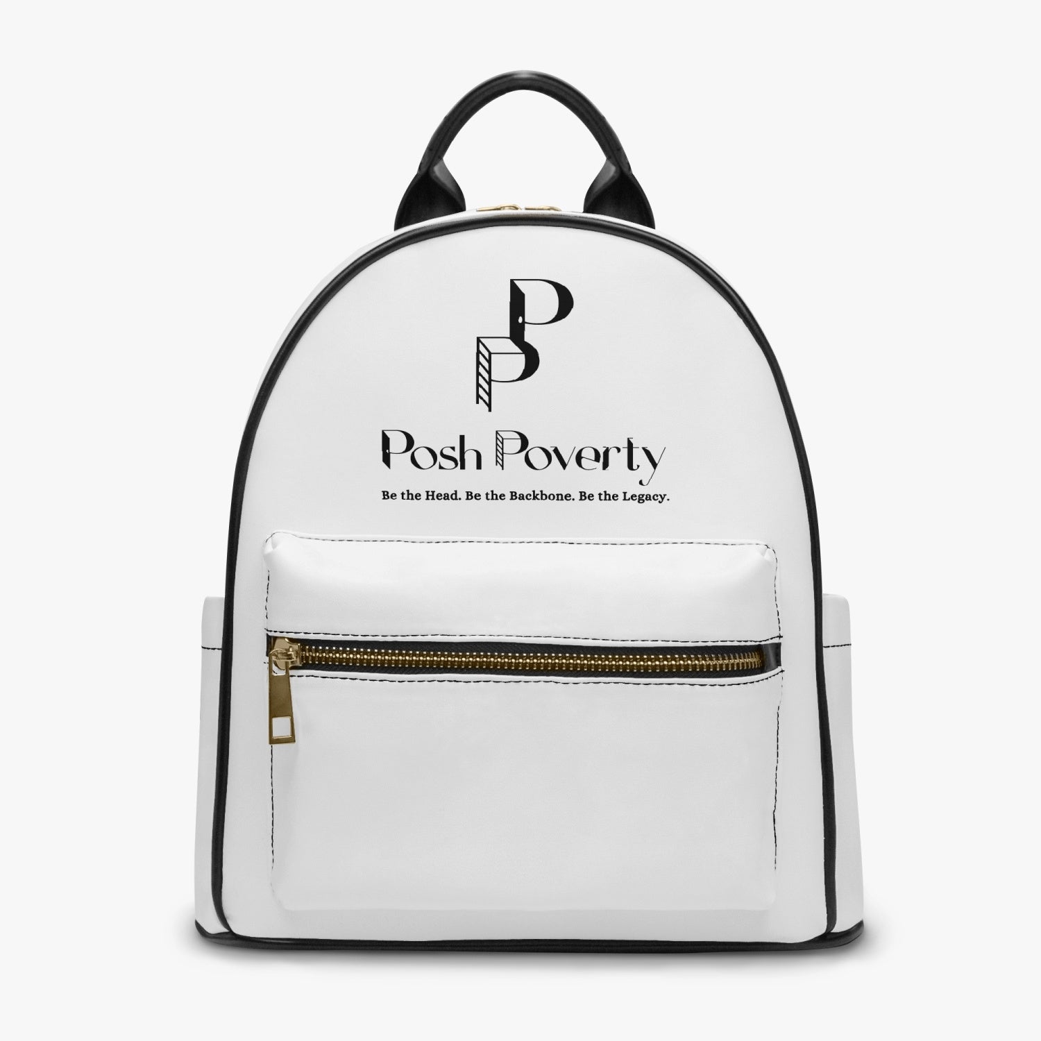 Posh Poverty Logo PU Backpack