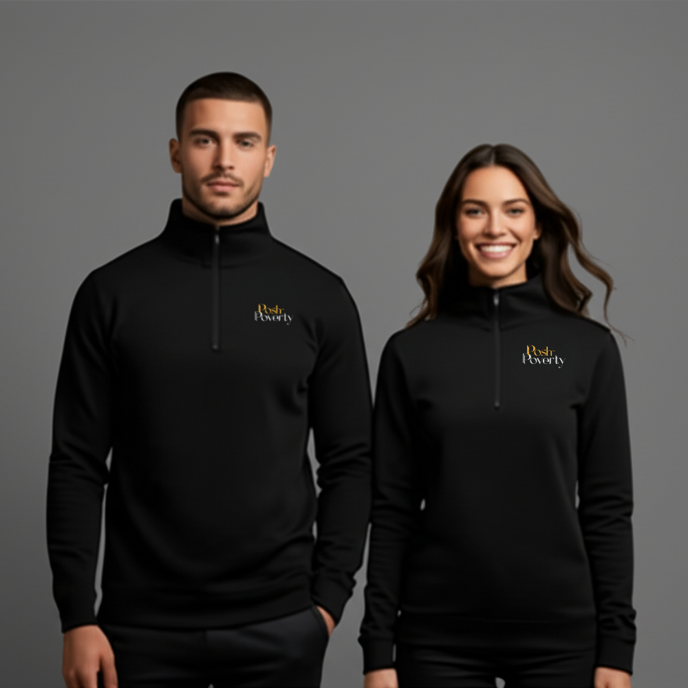 Posh Poverty Men's Stencil Half Zip