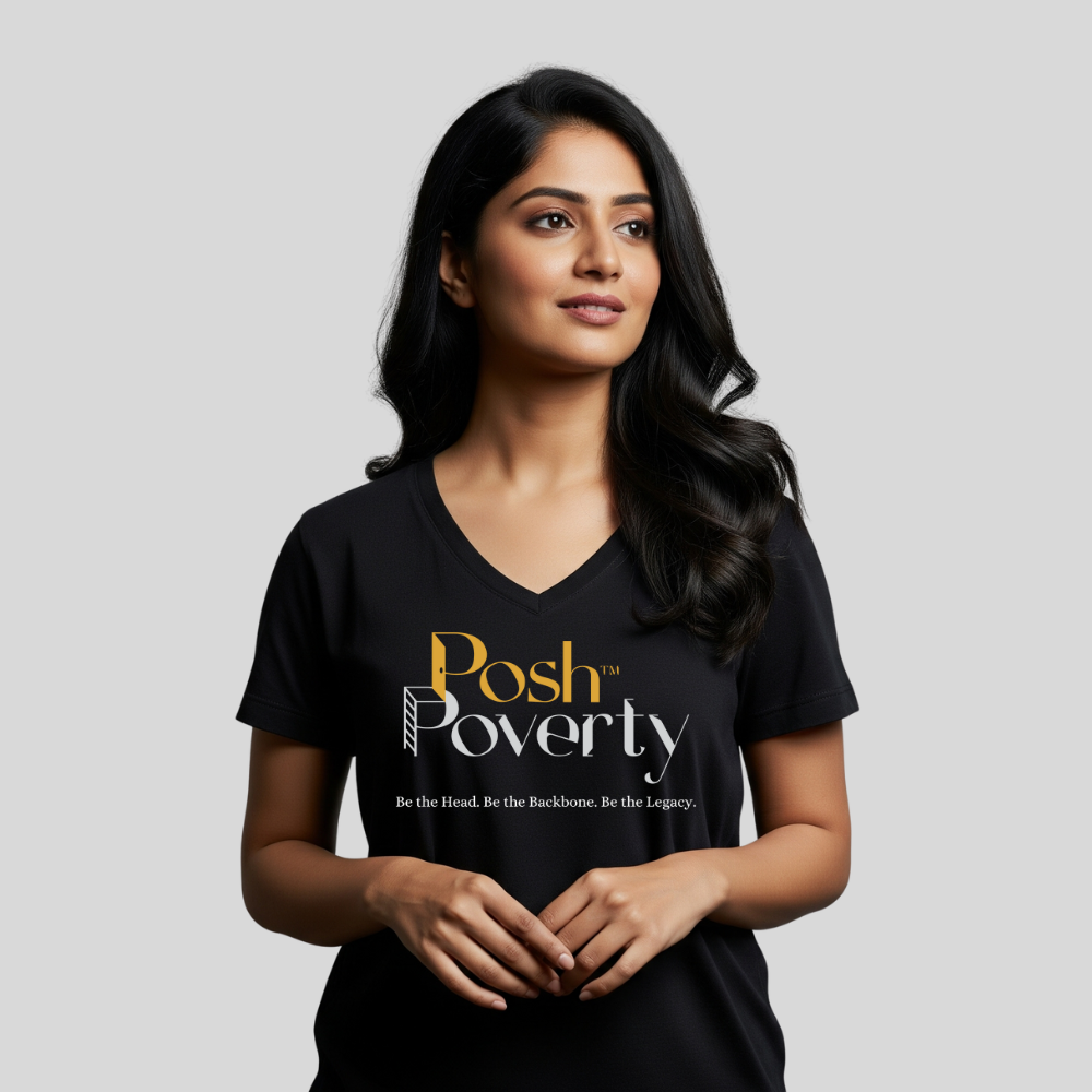 Posh Poverty Women’s Relaxed V-Neck T-Shirt