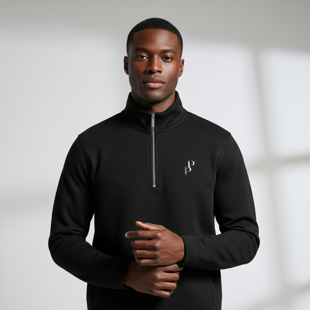 Posh Poverty Men's Stencil Half Zip
