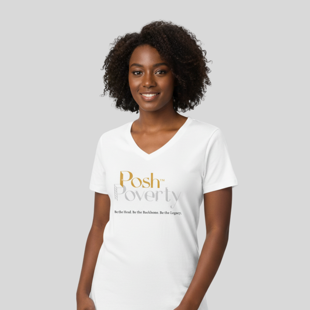 Posh Poverty Women’s Relaxed V-Neck T-Shirt