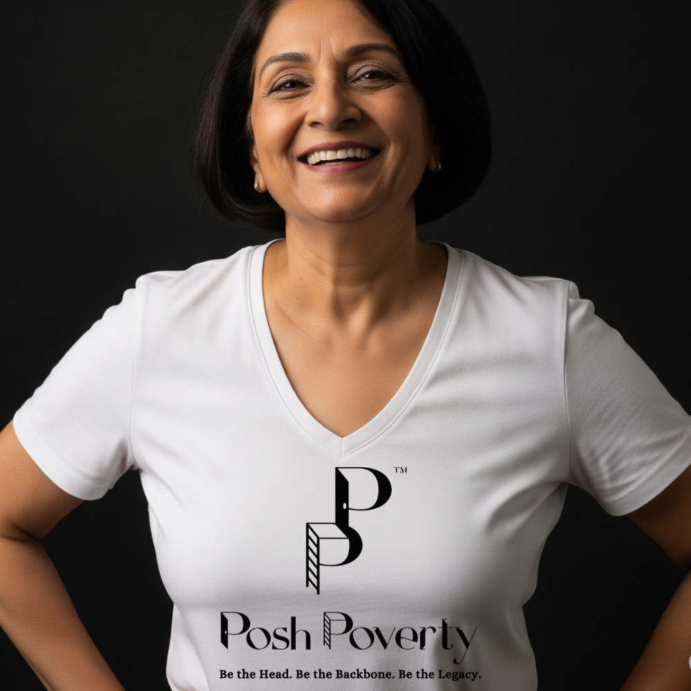 Posh Poverty Women’s Relaxed V-Neck T-Shirt