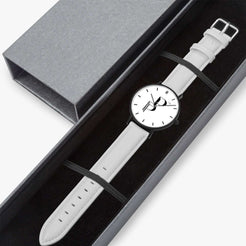 Posh Poverty Hot Selling Ultra-Thin Leather Strap Quartz Watch (Black With Indicators)