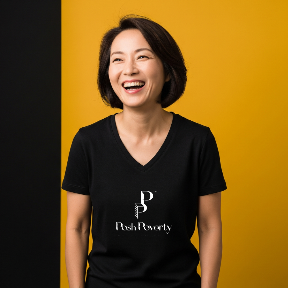 Posh Poverty Women’s Relaxed V-Neck T-Shirt