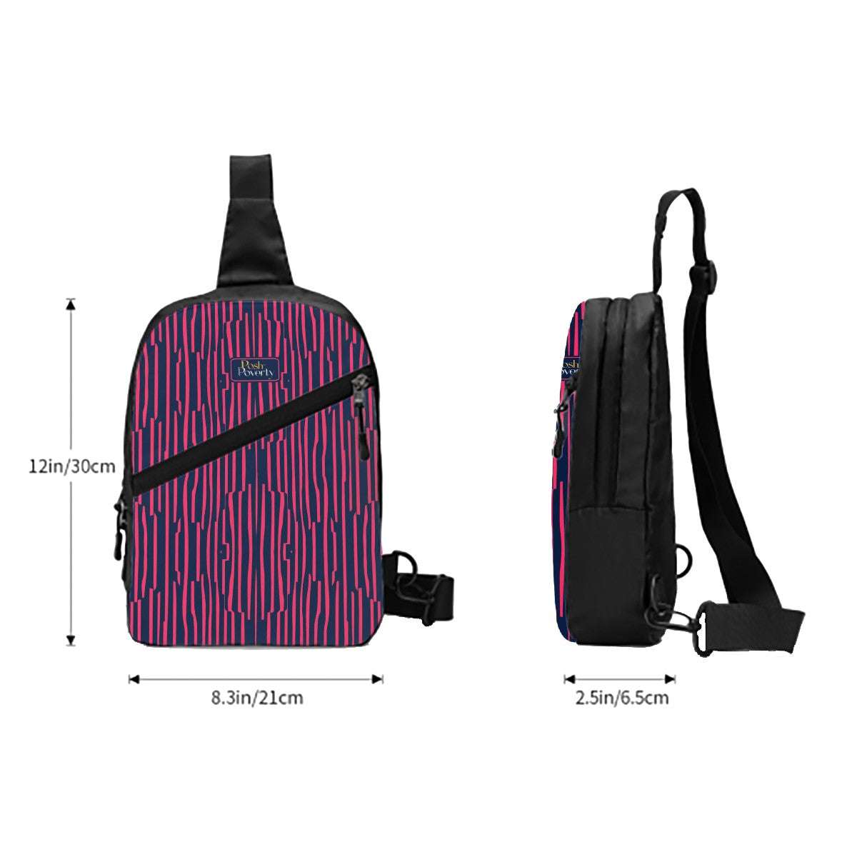 Posh Poverty Legacy Lines Sports Crossbody Sling Bag