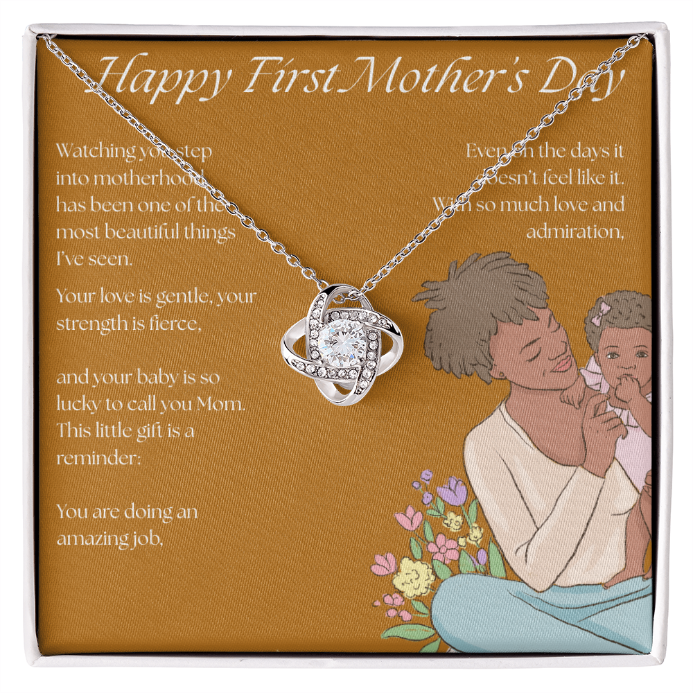 Happy First Mother's Day From Friend Love Knot Necklace