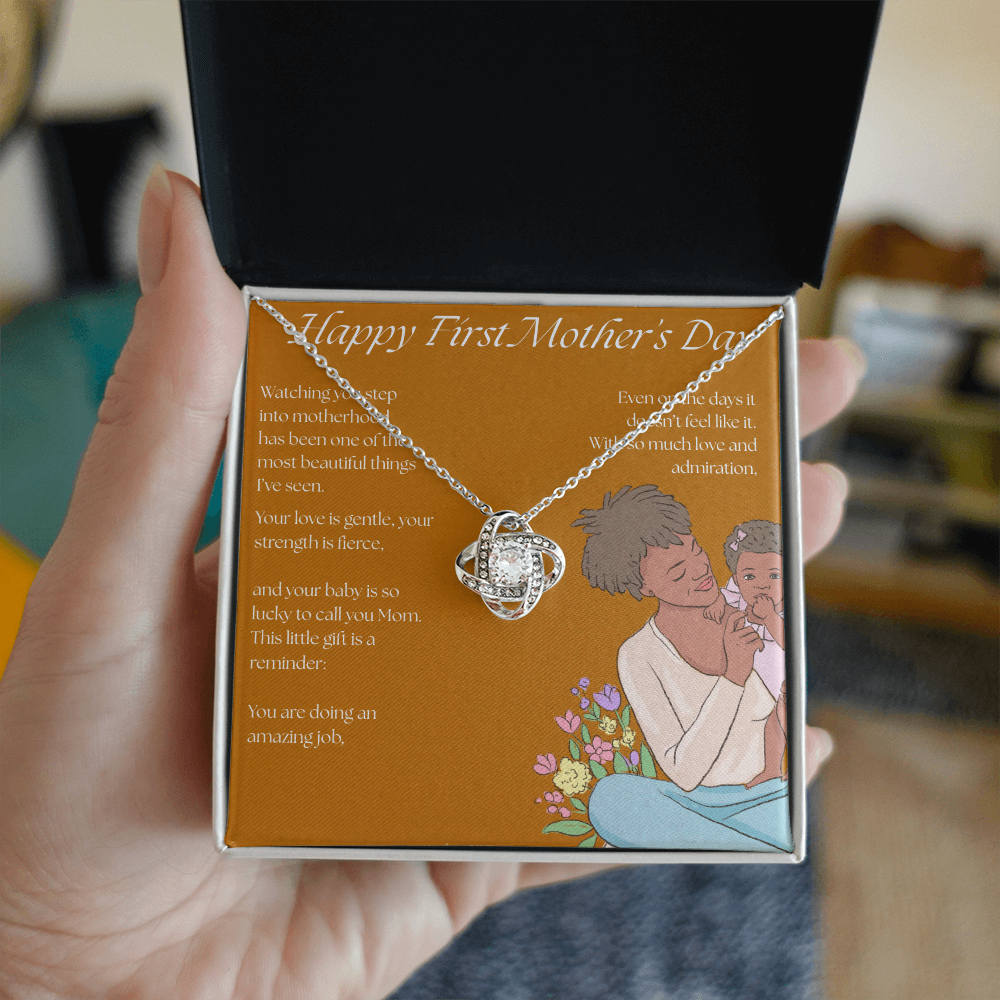 Happy First Mother's Day From Friend Love Knot Necklace