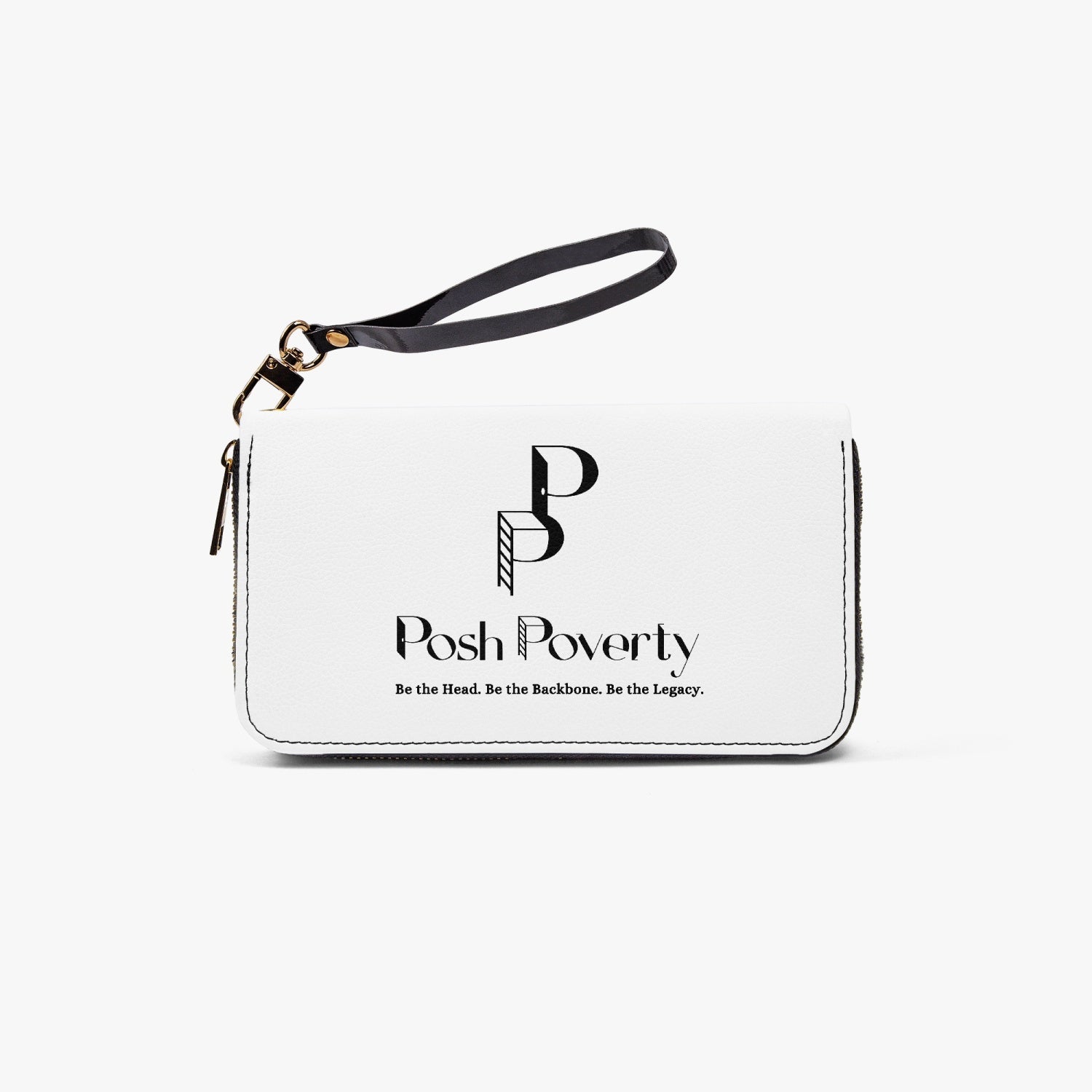 Posh Poverty Logo Long Wallet with Wrist Strap