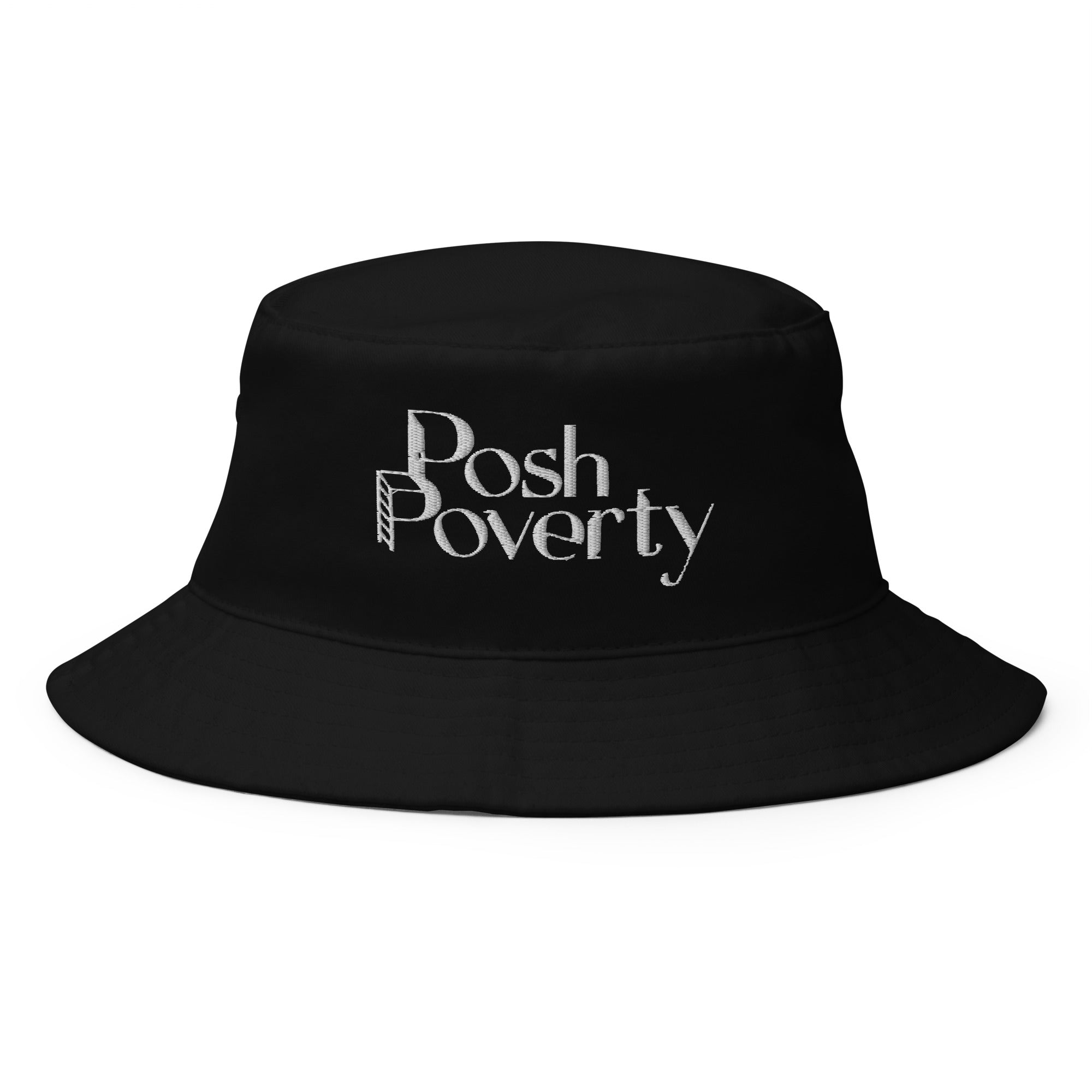 Posh Poverty Embroidered Bucket Hat