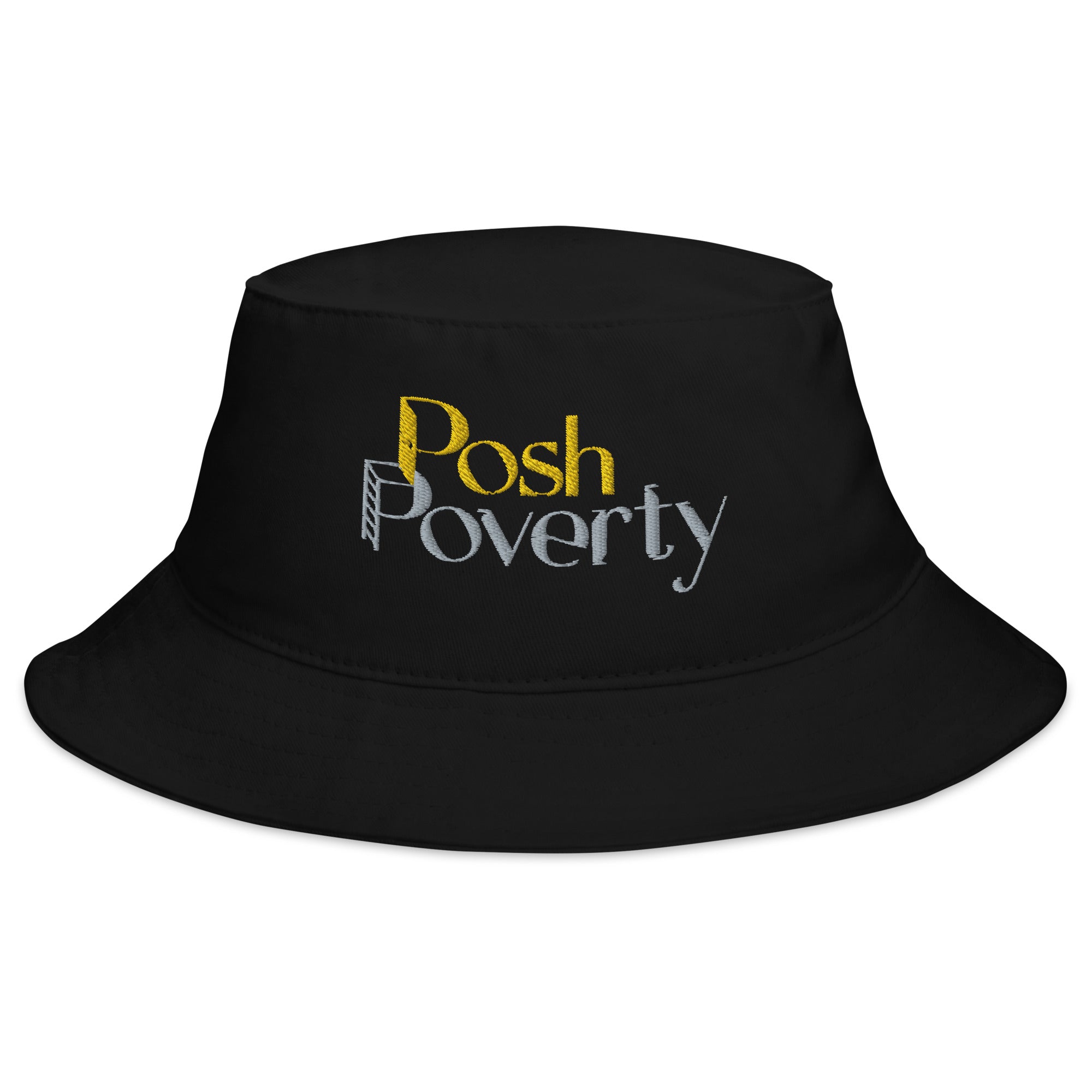 Posh Poverty Embroidered Bucket Hat