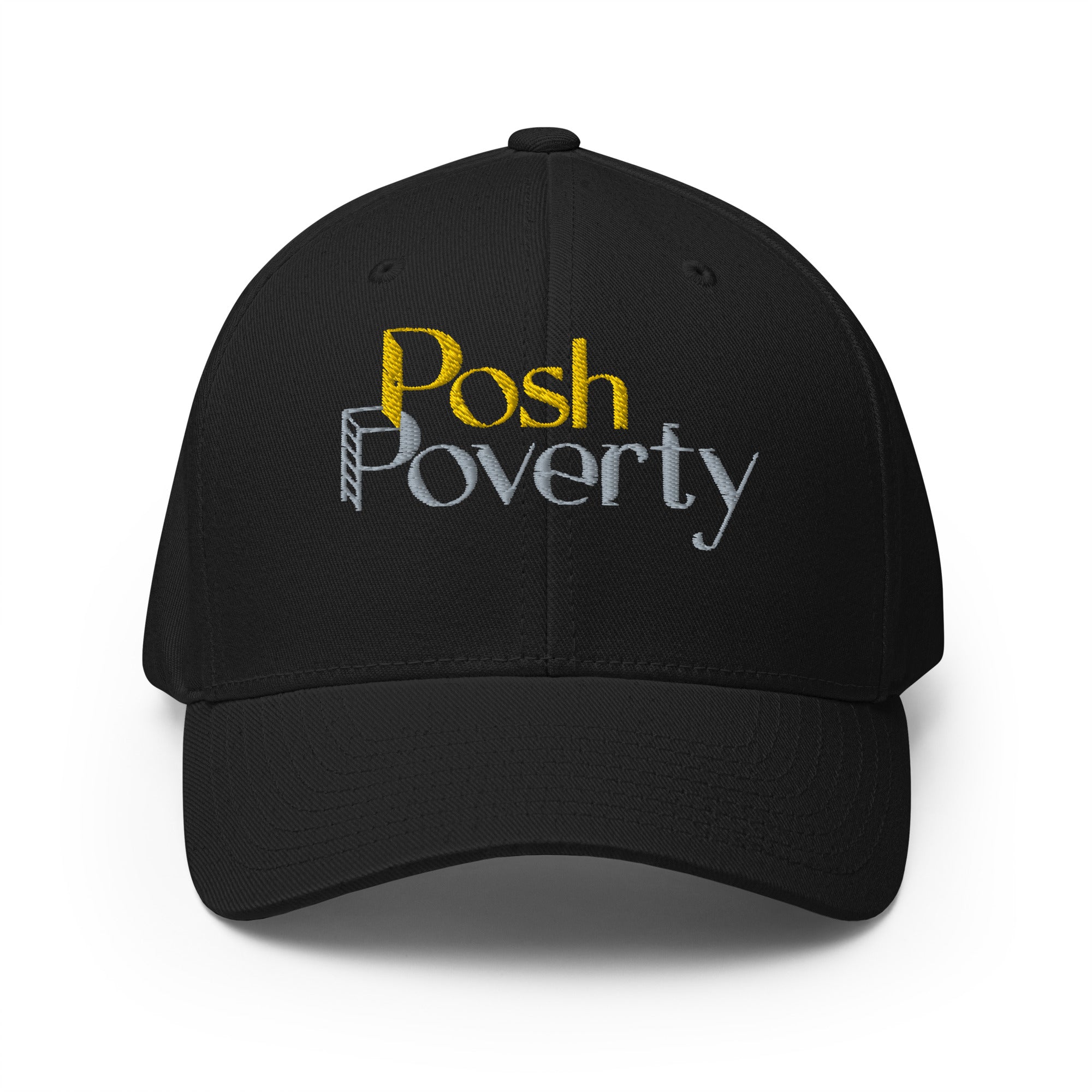 Posh Poverty Embroidered Structured Twill Cap