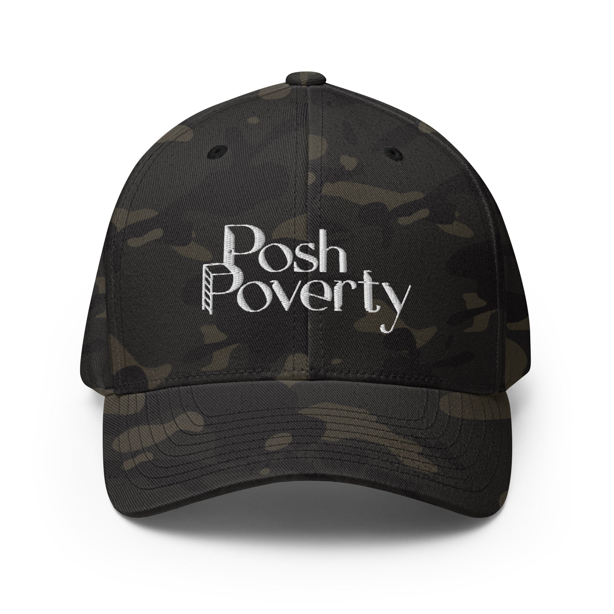 Posh Poverty Embroidered Structured Twill Cap