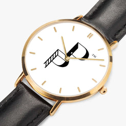 Posh Poverty Hot Selling Ultra-Thin Leather Strap Quartz Watch (Rose Gold With Indicators)