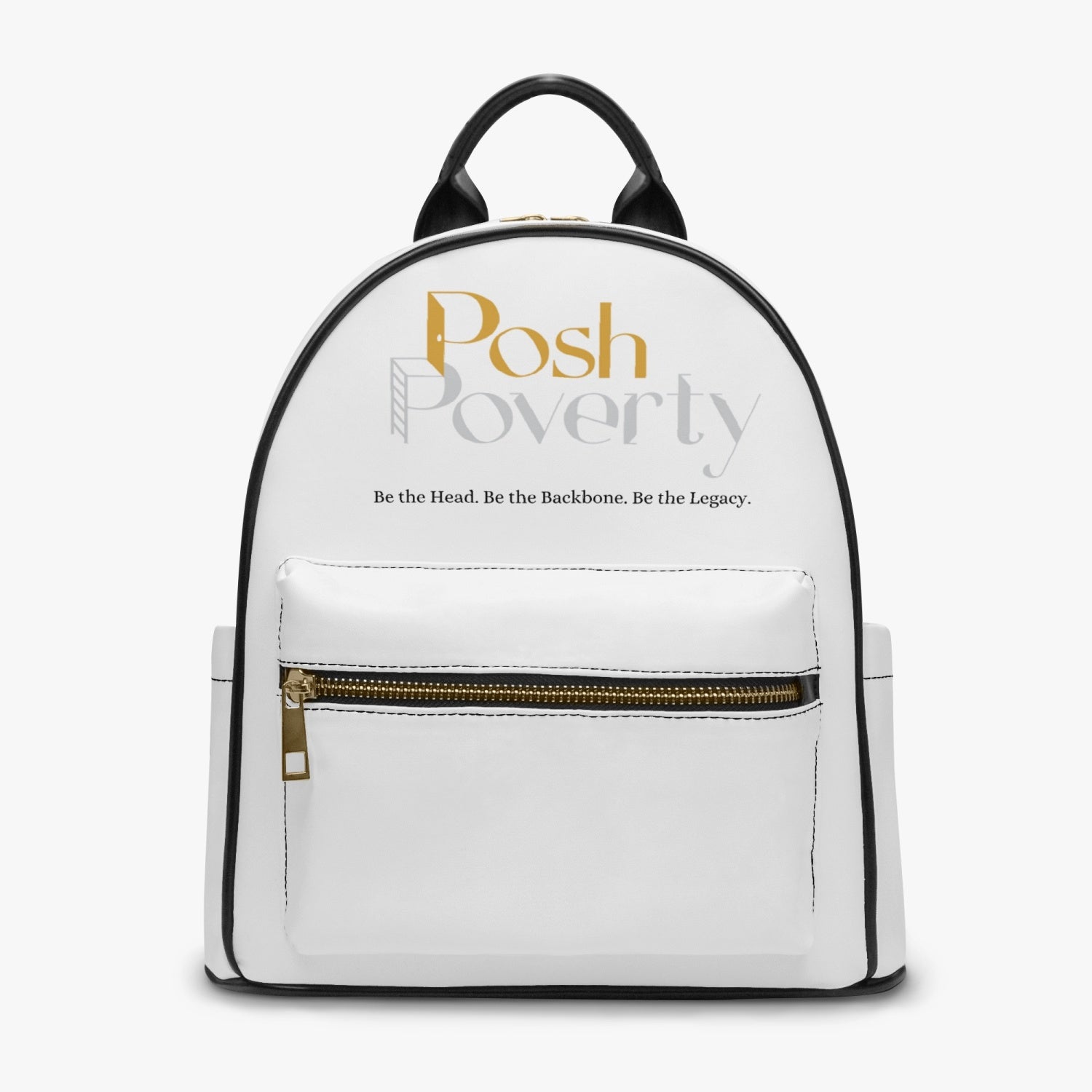 Posh Poverty Logo PU Backpack