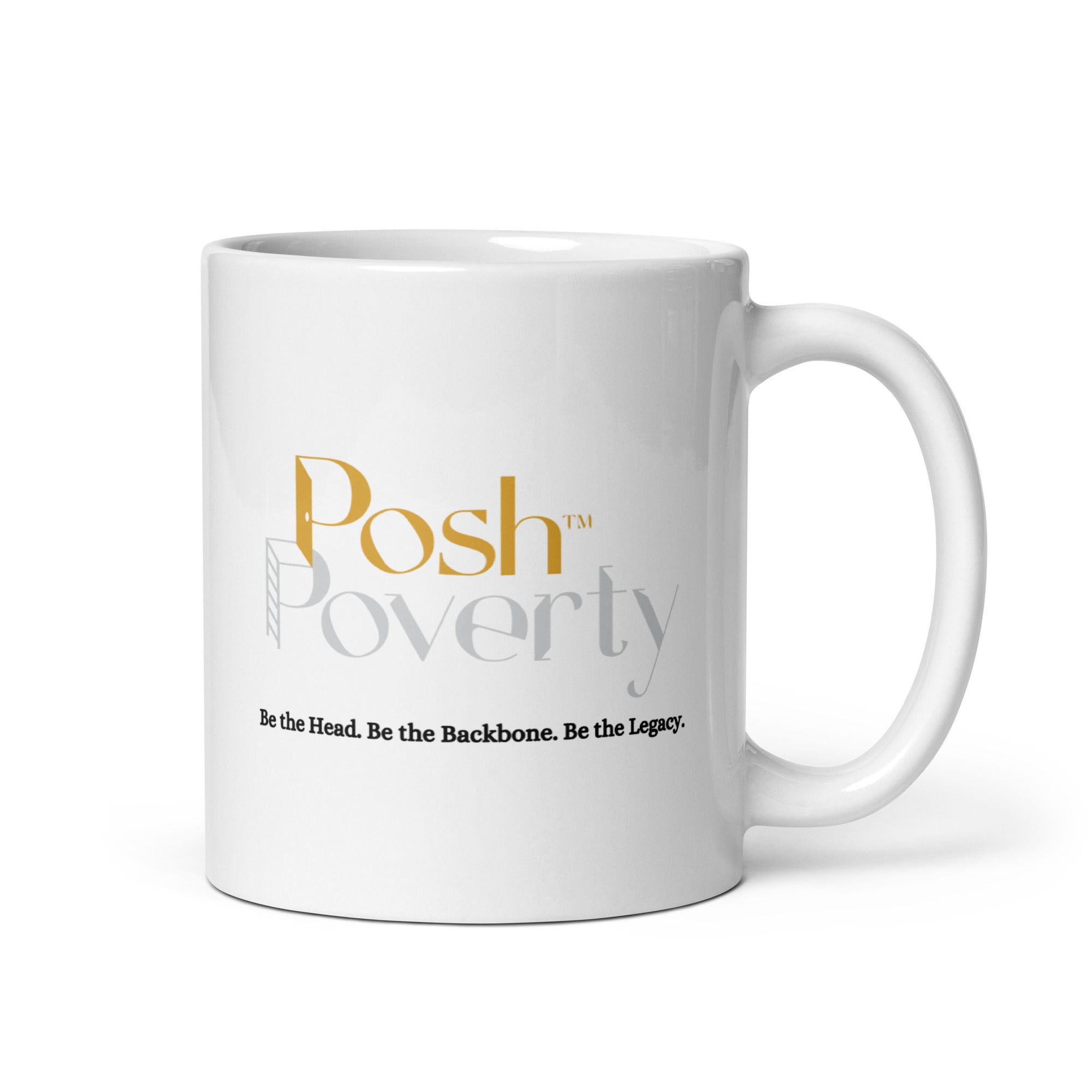 Posh Poverty White glossy mug